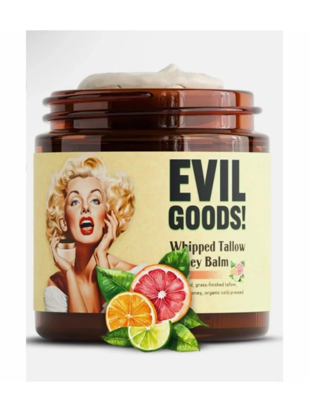 Evil Goods- Whipped Beef Tallow and Honey Balm Citrus Moisturizer